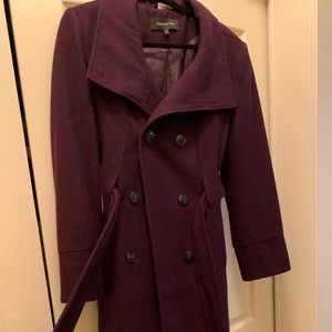 Plum Pea Coat, Jones New York, size 12, 14